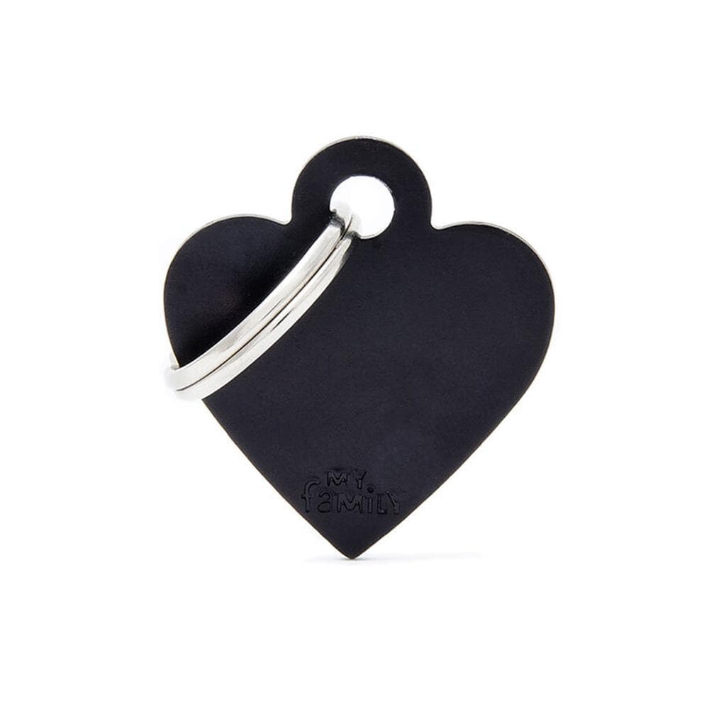 My Family Id Tag Basic Heart Black Small