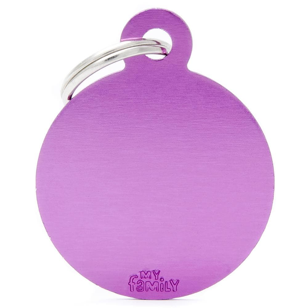 My Family Id Tag Basic Circle Purple Large