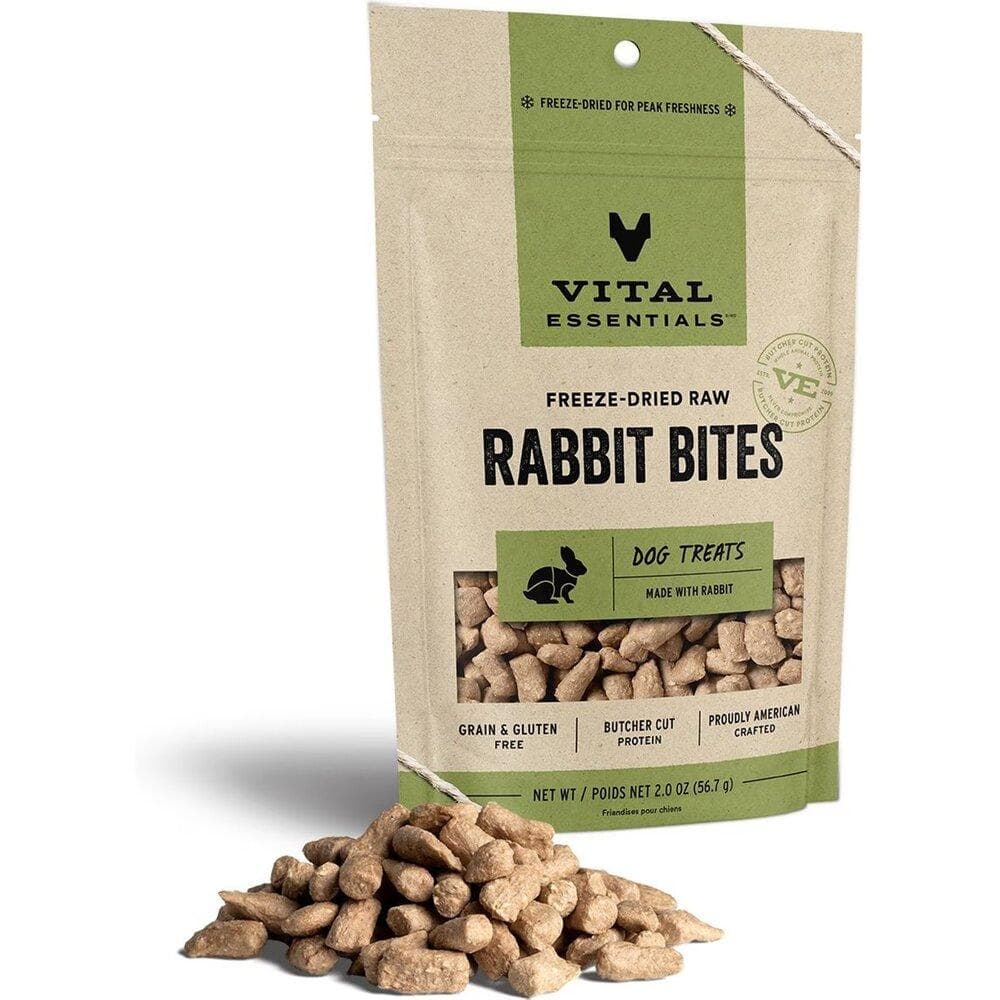 Vital Essentials Dog Freeze-Dried Treats Rabbit Bites 2oz