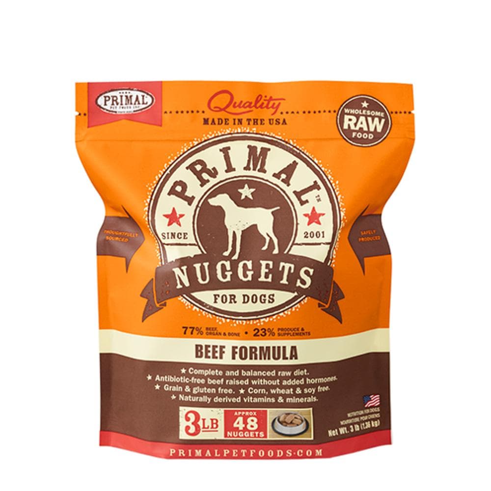 Primal Dog Raw Frozen Nuggets Beef 3lbs